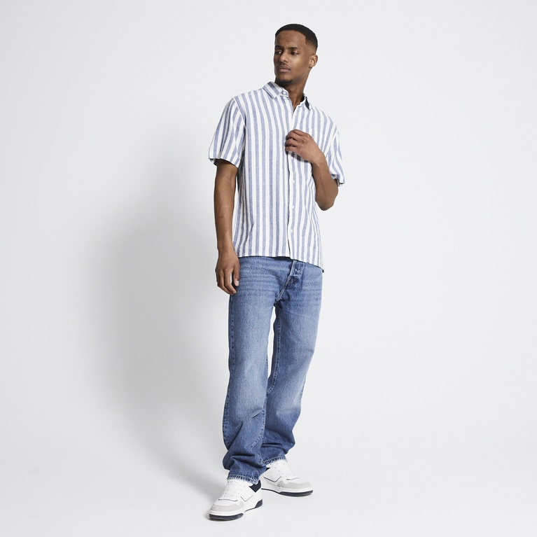 Kurzarm-Leinenhemd "Isak Stripe" Kurzarm-Leinenhemd "Isak Stripe"
